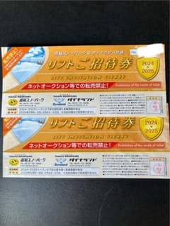 高鷲スノーパーク リフト招待券 2枚2024-2025のサムネイル