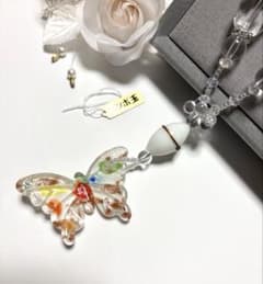 ♦️新品♦️ベネチアンガラス1665♦️手作りホワイト・バタフライ