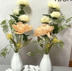 141仏花　お供え花　一対　ロングタイプ　ミモザ　ピオニー　菊のサムネイル