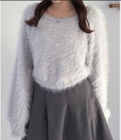 heather フェザーヤーン ニット ライトグレー F