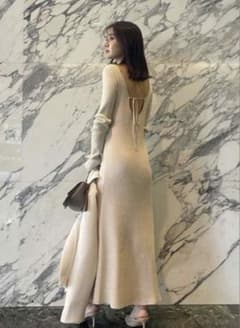 アニュアンス】グリッターリブニットワンピース - メルカリ