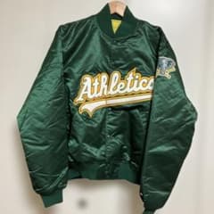 90年代後期 MLB オークランド アスレチックス サテンジャンパー L
