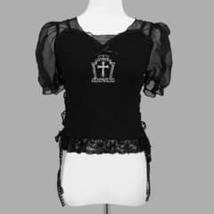 dimmoire Gothic チュールトップス ブラック Lサイズ DimMoire Gothicチュールトップス Black Мサイズ タグ付き - メルカリ