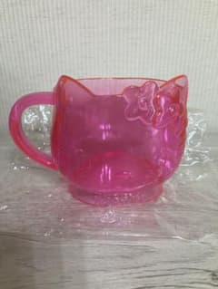 산리오 헬로 키티 짱 고양이 귀형 핑크 머그컵 핑크