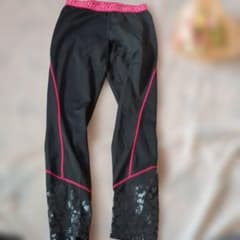 adidas アディダス ヨガパンツ ブラック ピンクのサムネイル