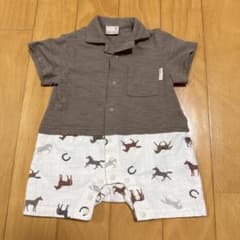 petit main プティマイン 半袖ロンパース 馬柄　70cmのサムネイル