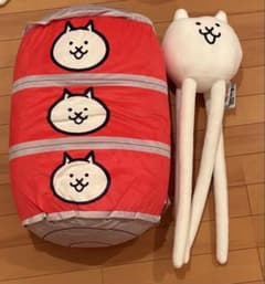 냥코 대전쟁 기모네코 BIG 봉제인형 고양이 캔 3연 쿠션 4점 세트
