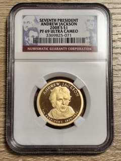 NGC PF69☆2008 アメリカ 7代大統領 1ドル コイン 硬貨 - メルカリ