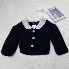 MIU MIU ブラック クロップドニット 38。a - メルカリ