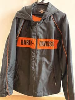 Harley-Davidson フード付きジャケット ブラック オレンジ - メルカリ