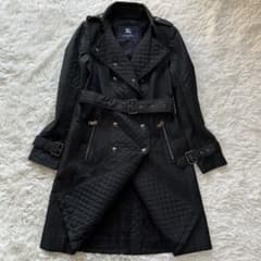 【専用】バーバリーロンドン　キルティングコート　ベルト付　ブラック　L相当 専用】バーバリーロンドン キルティングコート ベルト付 ブラック L