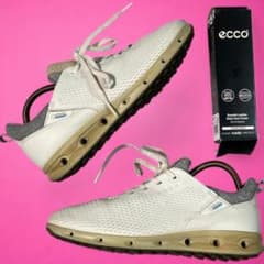 ECCO 에코 골프 신발 화이트 22.5cm 끈 신발 스파이클리스