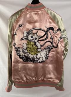 希少完売品 ボリス雑貨店 ヒグチユウコ 猫風神雷神 スカジャン M