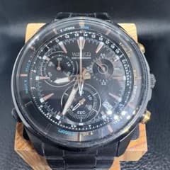 ☆セイコー WIRED クロノグラフ ブラック×ゴールド 高級感漂う重厚 