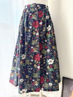 Alpen Trachten 花柄ロングスカート チロル風 レース裾のサムネイル