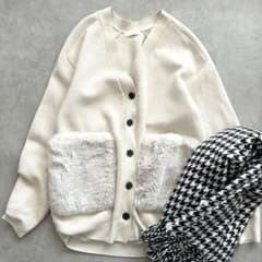 美品 Ballsey ウールポリエステルミラノリブ ファー ポケット