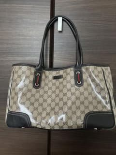 GUCCI GG柄 トートバッグ　シェリーライン　クリスタル　ベージュ GUCCI GG柄 トートバッグ シェリーライン クリスタル ベージュ - メルカリ