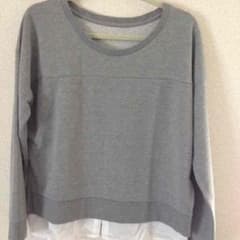重ね着風！シャツドッキングスウェット/トップスのサムネイル