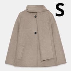 ZARA☆ウール ショートスカーフコート S - メルカリ
