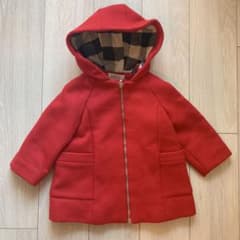 【ZARA】ダッフルコート　赤　チェックのサムネイル