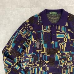 J's JUMBO AIMING ジャンボ尾崎 総柄 襟付き ニットセーター - メルカリ