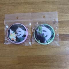 パンダ シャンシャン 缶バッジ 2種セット 新品未開封 雅安基地 上野