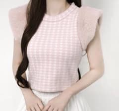 Lumignon Houndstooth fur knit top ルミニョンのサムネイル