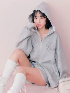 OLIVE des OLIVE ロゴ入りレースパーカー グレーのサムネイル