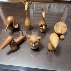 木製動物フィギュア 7体セット　レトロのサムネイル