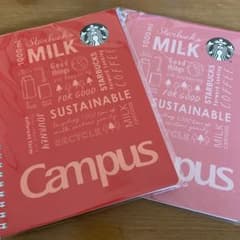 ホリデー2020スターバックス キャンパスリングノート ピーチピンク・レッドのサムネイル