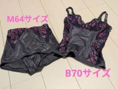 カーヴィシャス シャイニーグレー ロングブラB70 ショートガードルM64