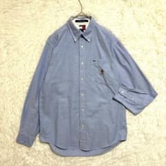 TOMMY HILFIGER オックスフォードシャツ L エンブレム刺繍 水色のサムネイル