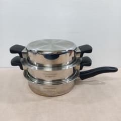 Amway QueenCook ステンレス片手鍋 蒸し器セット アムウェイ - メルカリ