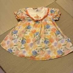 花柄 刺繍襟 半袖ワンピースのサムネイル