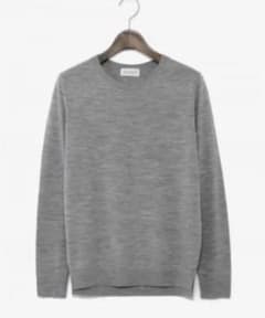 PLST  ウォッシャブルウール クルーネックニット グレー Lのサムネイル