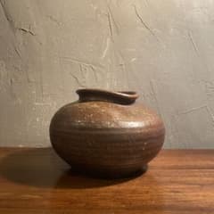 時代物 備前焼 焼き締め 波紋花入 花瓶 骨董品 インテリアオブジェ 時代物 備前焼 焼き締め 波紋花入 花瓶 骨董品 インテリアオブジェ