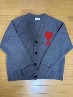 Ami Paris カーディガン グレー ハートロゴ Lサイズ - メルカリ