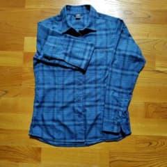 mont-bell 長袖 チェックシャツ ブルー Mのサムネイル