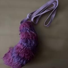 チェシャ猫 フェイクファー ポシェット パープル ピンクのサムネイル