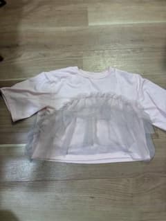 チュールフリル 半袖Tシャツ ピンクのサムネイル