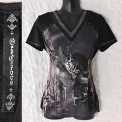 Y3 Ozz Croce オッズクローチェ 龍柄 シアー Vネック 半袖Tシャツ