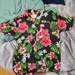 Surfrider Vintage アロハシャツ ハイビスカス柄 黒 Mのサムネイル