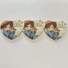 うらたぬき 缶バッジ ハート型 3個セット そらまふうらさかのサムネイル