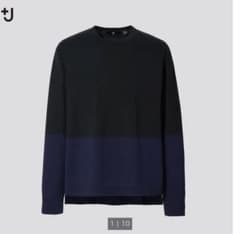 ユニクロ　＋Ｊ　シルクコットンクルーネックセーター　XLサイズ　ブラックのサムネイル