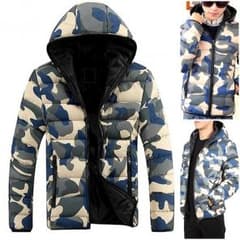 [M L  XL/ブルー]大セール ダウン ジャケット 迷彩 柄 おしゃれのサムネイル