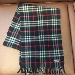 バーバリー カシミアマフラー 紺色のサムネイル