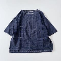 美品✨ヌキテパ カットワークブラウス レースブラウス ネイビー 