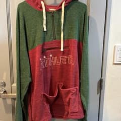 ATHLETA パーカー ハーフジップ グリーン レッドのサムネイル