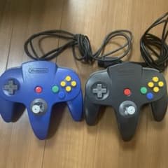 NINTENDO64 コントローラー 2個セット ブルー ブラックのサムネイル