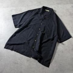 Tommy Bahama シルク オープンカラーシャツ 開襟 ブラック 黒 古着